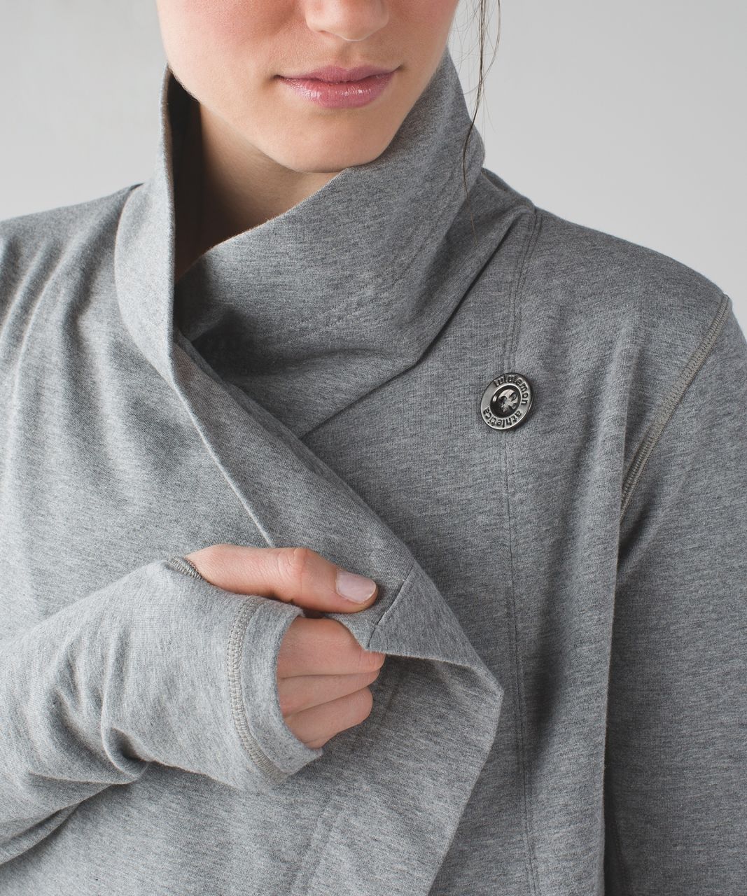 Lululemon heathered grey wrap up jacket - Agent Athletica