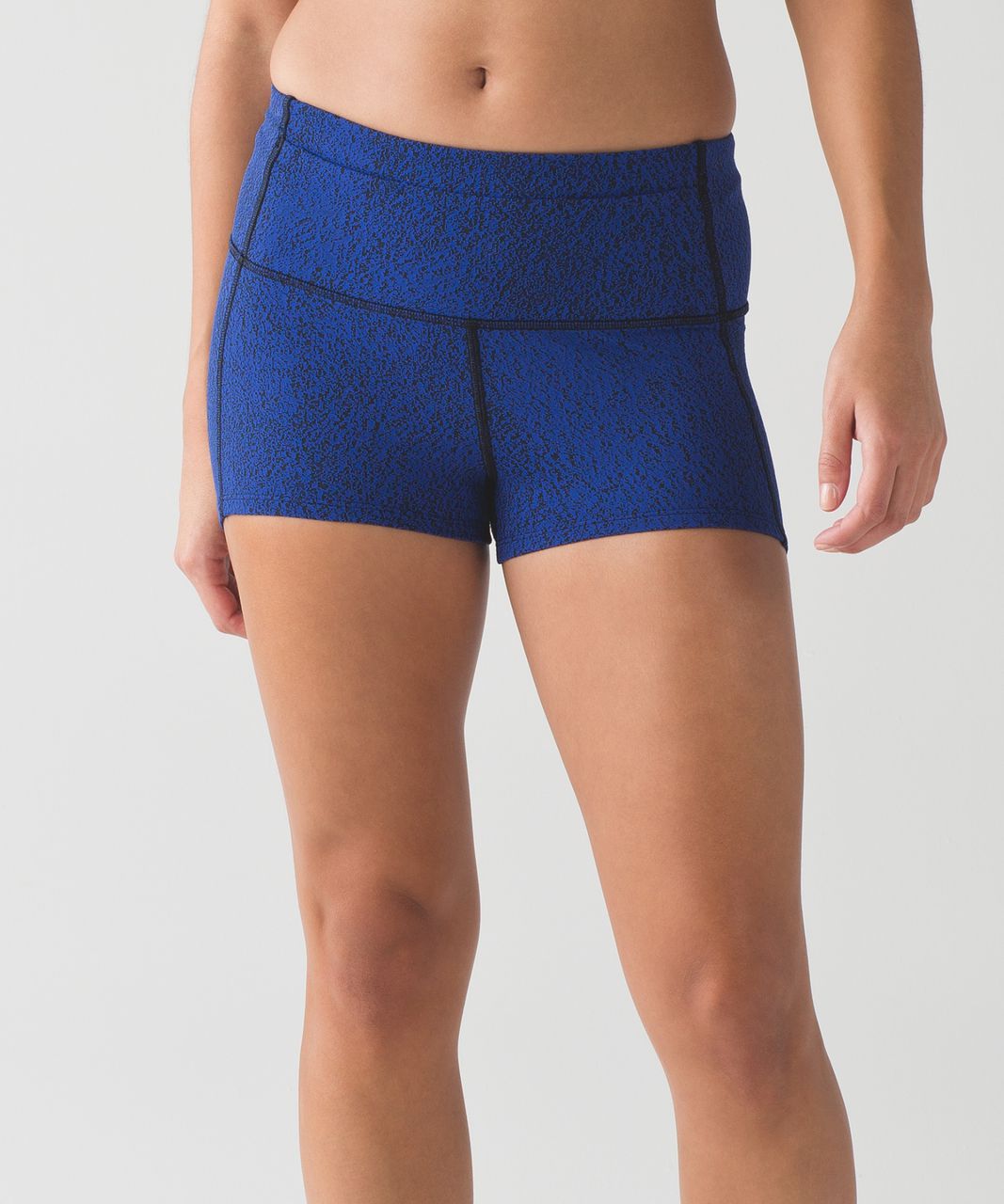 Lululemon Race Pace Tight Short - Power Luxtreme Spray Jacquard Sapphire Blue Black / Black