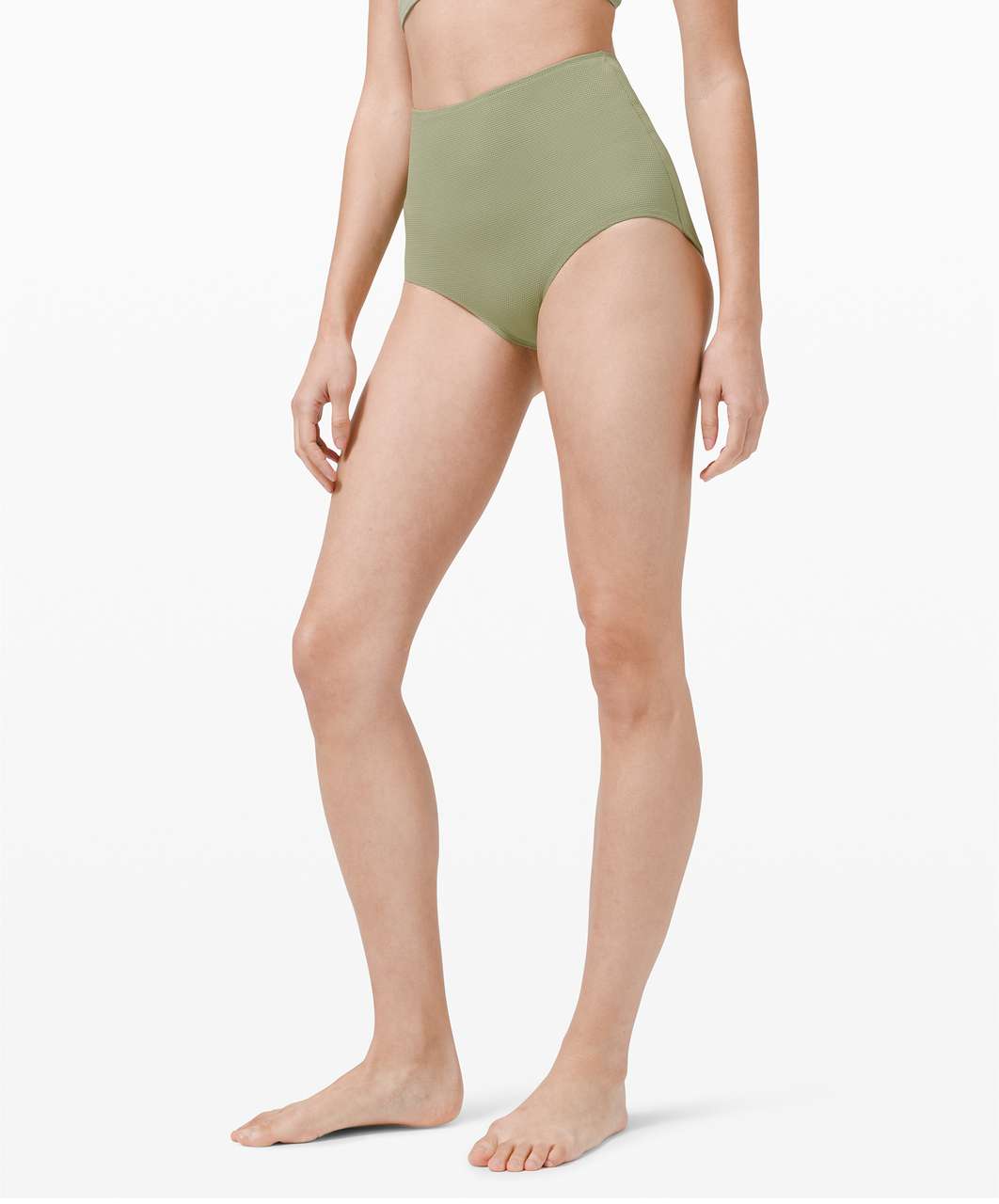 Lululemon Waterside Honeycomb Swim Bottom *High Waist, Full Coverage - Rosemary Green