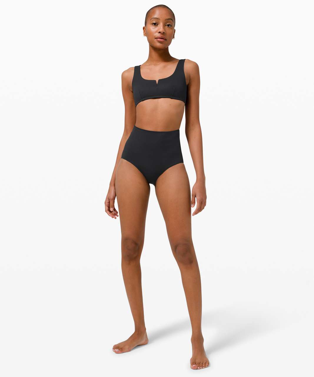 Lululemon Waterside Honeycomb Swim Bottom *High Waist, Full Coverage -  Black - lulu fanatics