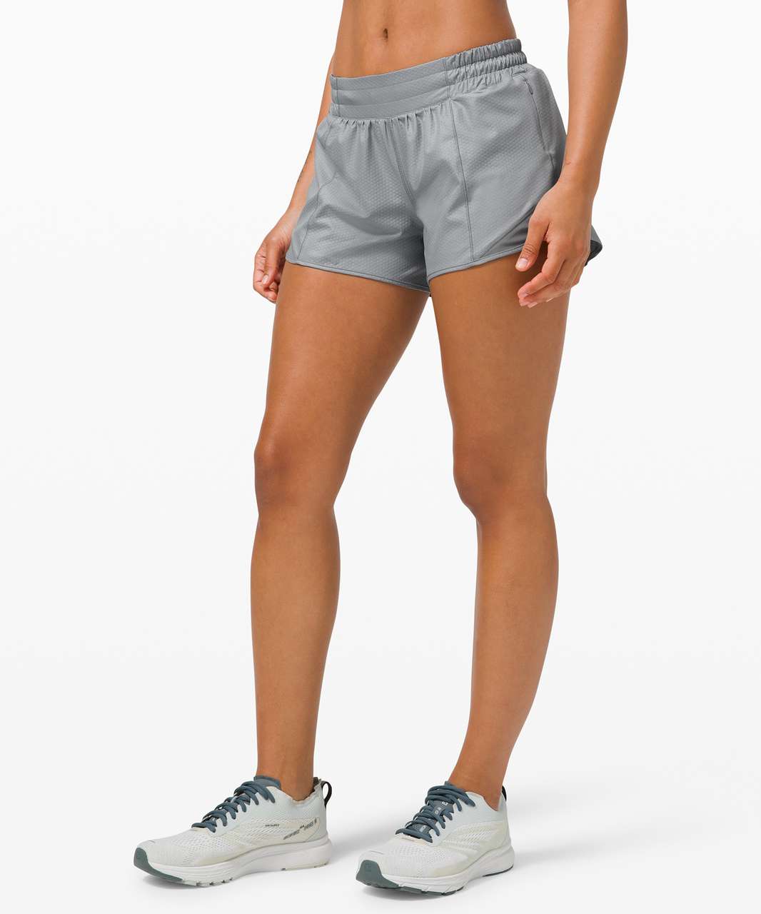 Lululemon Hotty Hot Short II Long 4" *Emboss - Honeycomb Emboss Rhino Grey