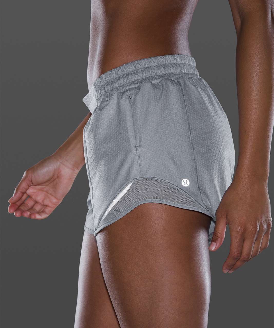 Lululemon Hotty Hot Short II Long 4" *Emboss - Honeycomb Emboss Rhino Grey