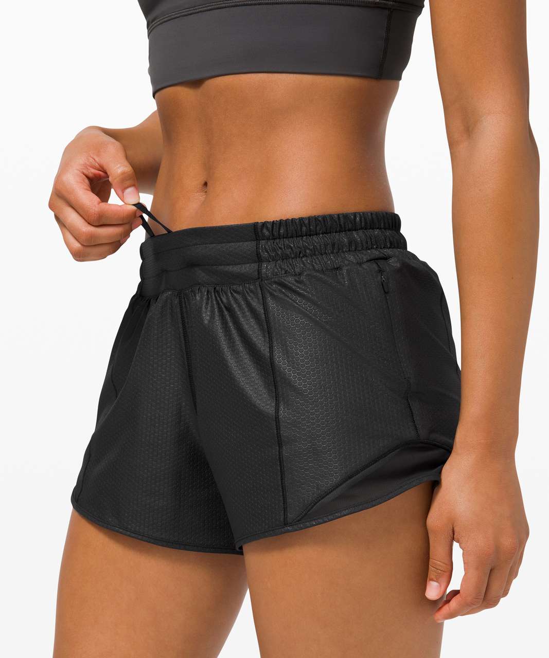 Lululemon Hotty Hot Short II Long 4" *Emboss - Honeycomb Emboss Black