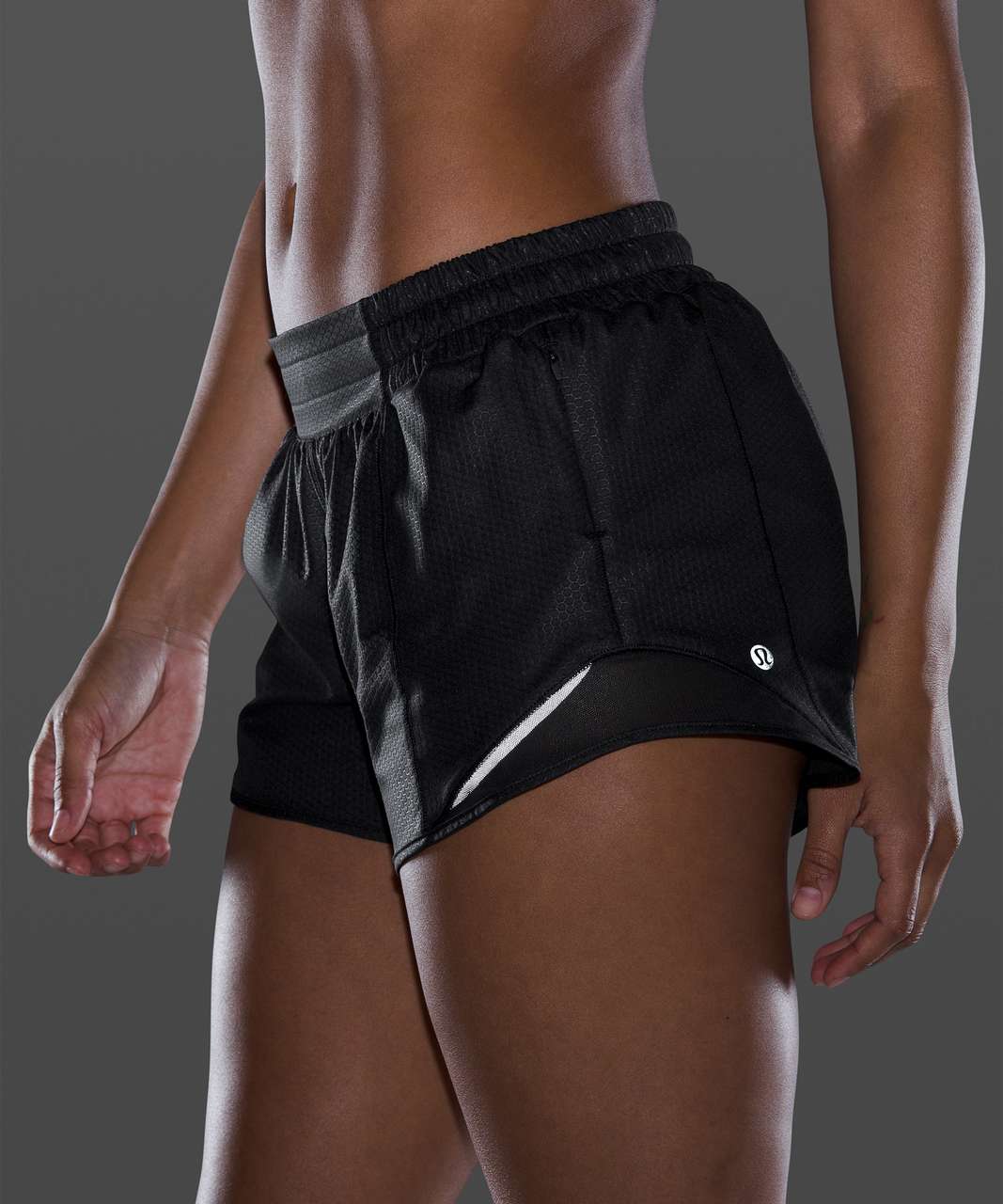 Lululemon Hotty Hot Short II Long 4 *Emboss - Honeycomb Emboss Black -  lulu fanatics