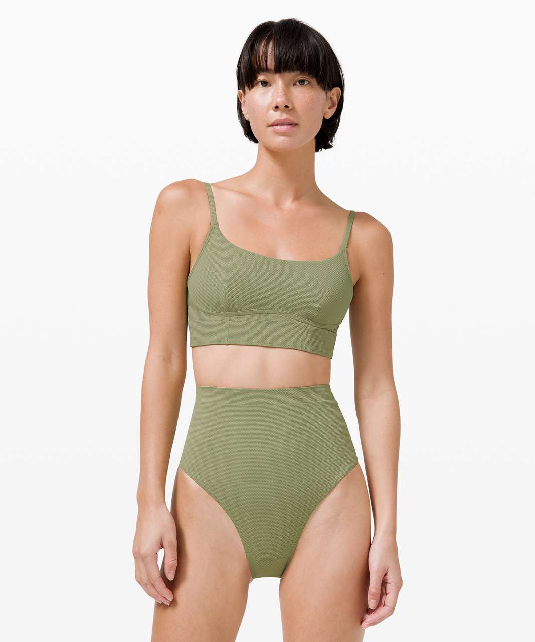 Lululemon Honeycomb Dip Swim Top *B/C Cups - Rosemary Green