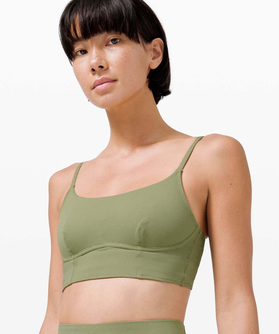 Lululemon Honeycomb Dip Swim Top *B/C Cups - Rosemary Green