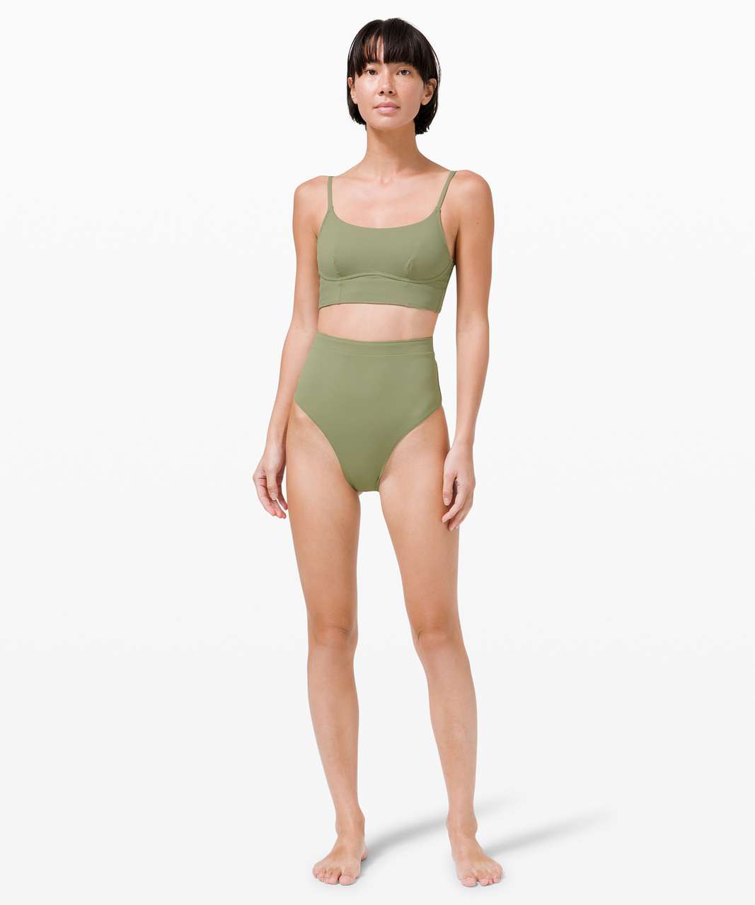 Lululemon Honeycomb Dip Swim Top *B/C Cups - Rosemary Green