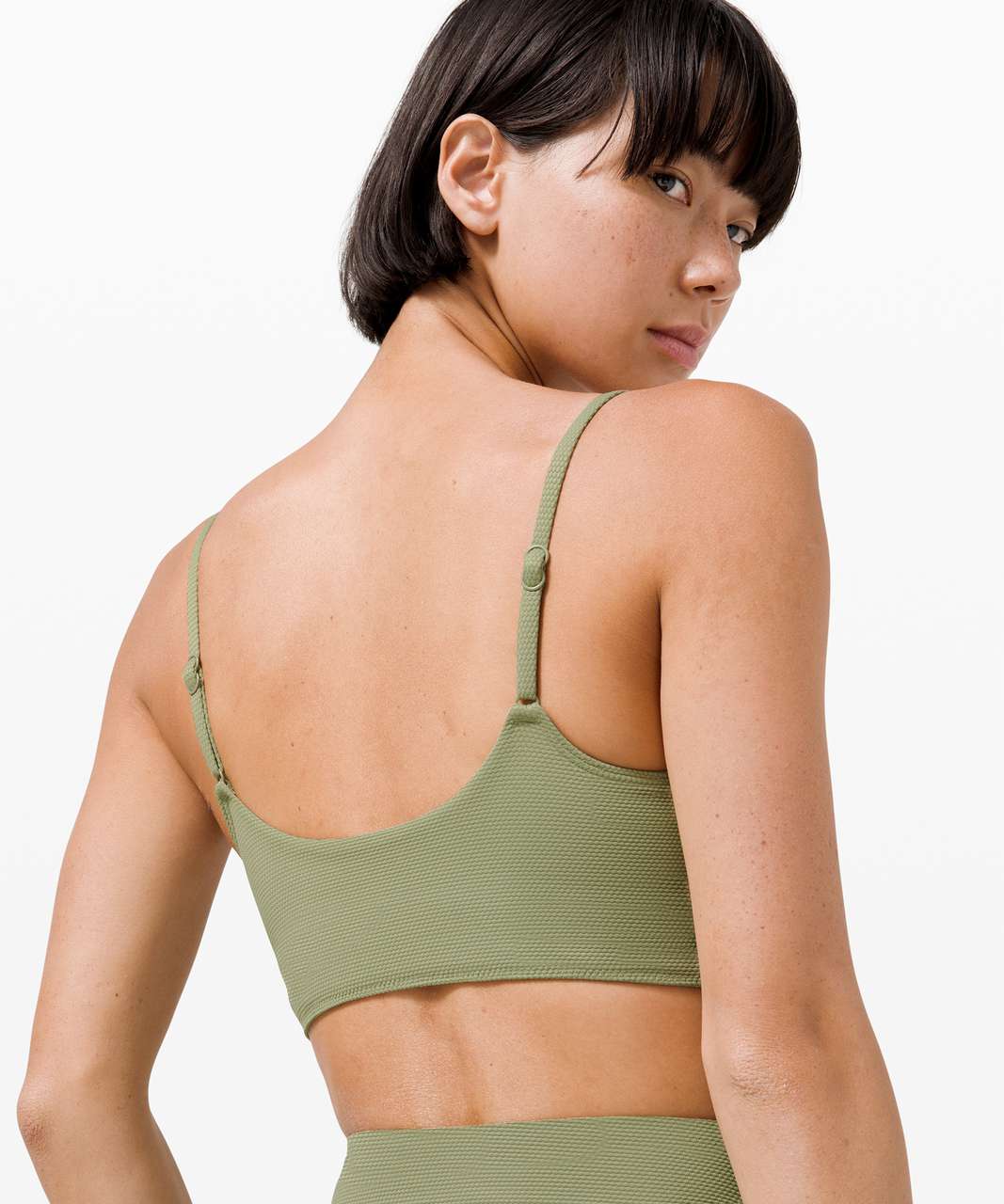 Lululemon Honeycomb Dip Swim Top *B/C Cups - Rosemary Green