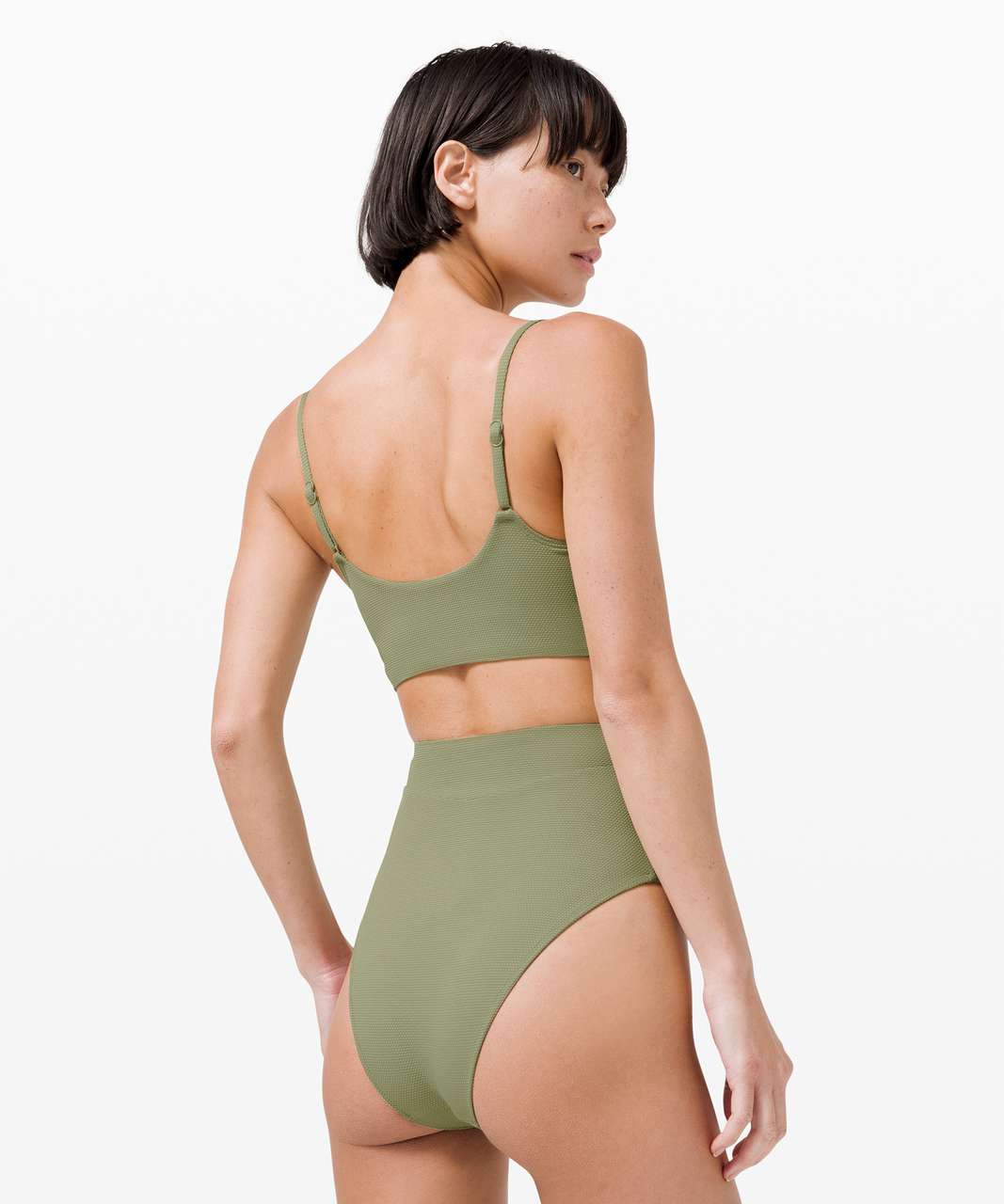 Lululemon Honeycomb Dip Swim Top *B/C Cups - Rosemary Green