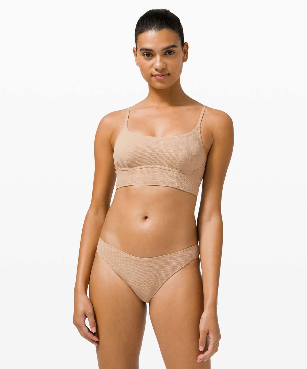 Lululemon Honeycomb Dip Swim Top *B/C Cups - Cafe Au Lait