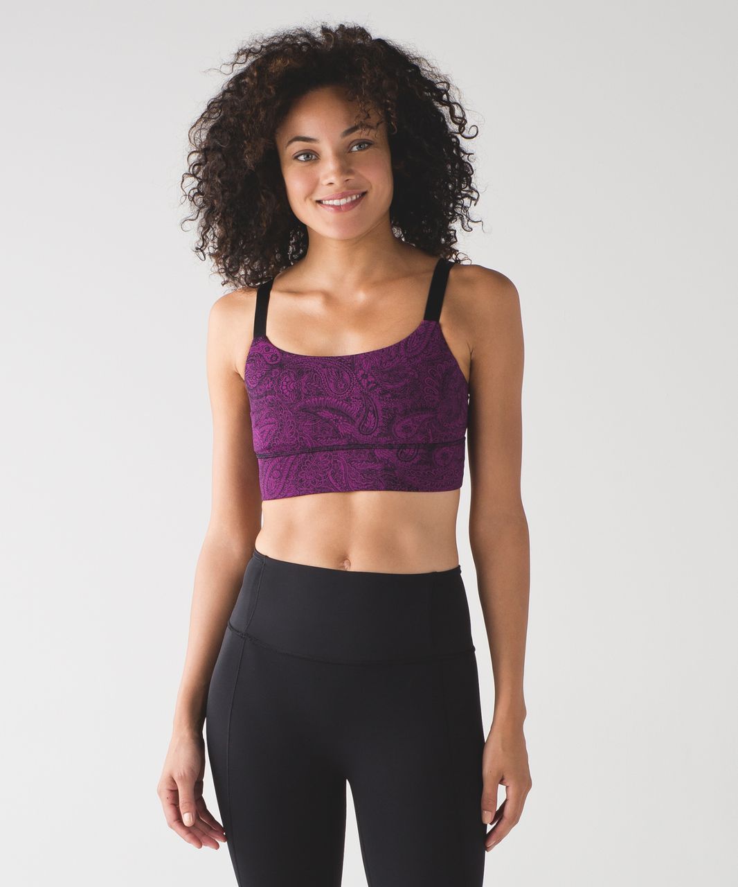 Lululemon Both Ways Bra - Mini Antique Paisley Deep Fuschia Black