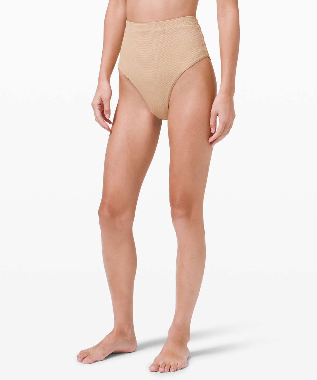 Lululemon Honeycomb Dip Swim Bottom *Super-High Rise, Extra-Skimpy - Cafe Au Lait