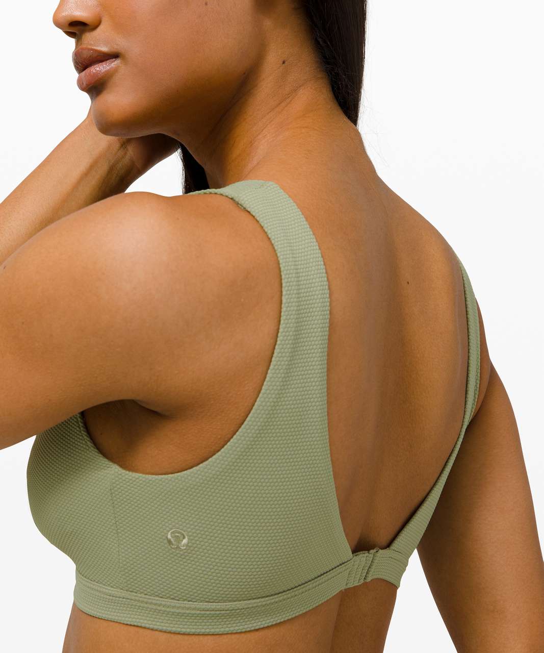 Lululemon Waterside Honeycomb V Swim Top *C/D Cups - Rosemary Green