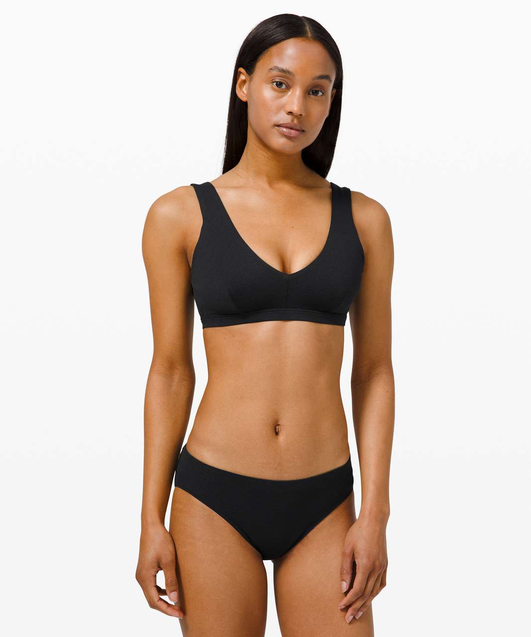 NWT Lululemon Waterside Swim Bikini Top A/B Cup Black Size 8 Top Only