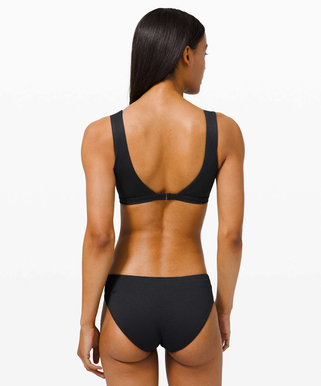 Lululemon Waterside Honeycomb V Swim Top *C/D Cups - Black - lulu fanatics