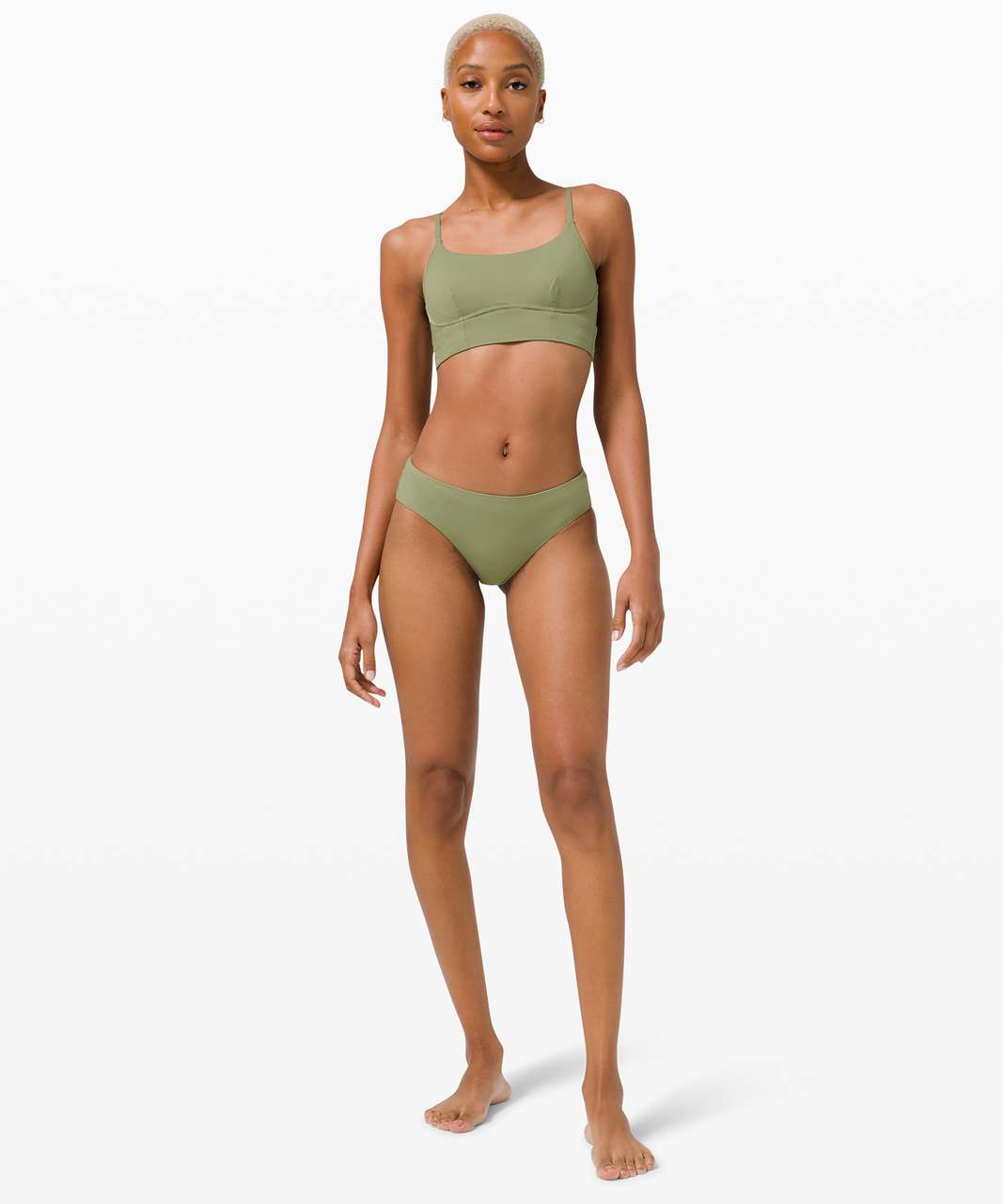 Lululemon Waterside Honeycomb Swim Bottom *Mid Rise, Medium Coverage - Rosemary Green