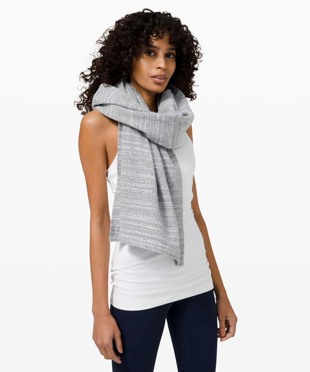 Lululemon Vinyasa Scarf *Rulu - Vivid Stripe Jacquard Asphalt White