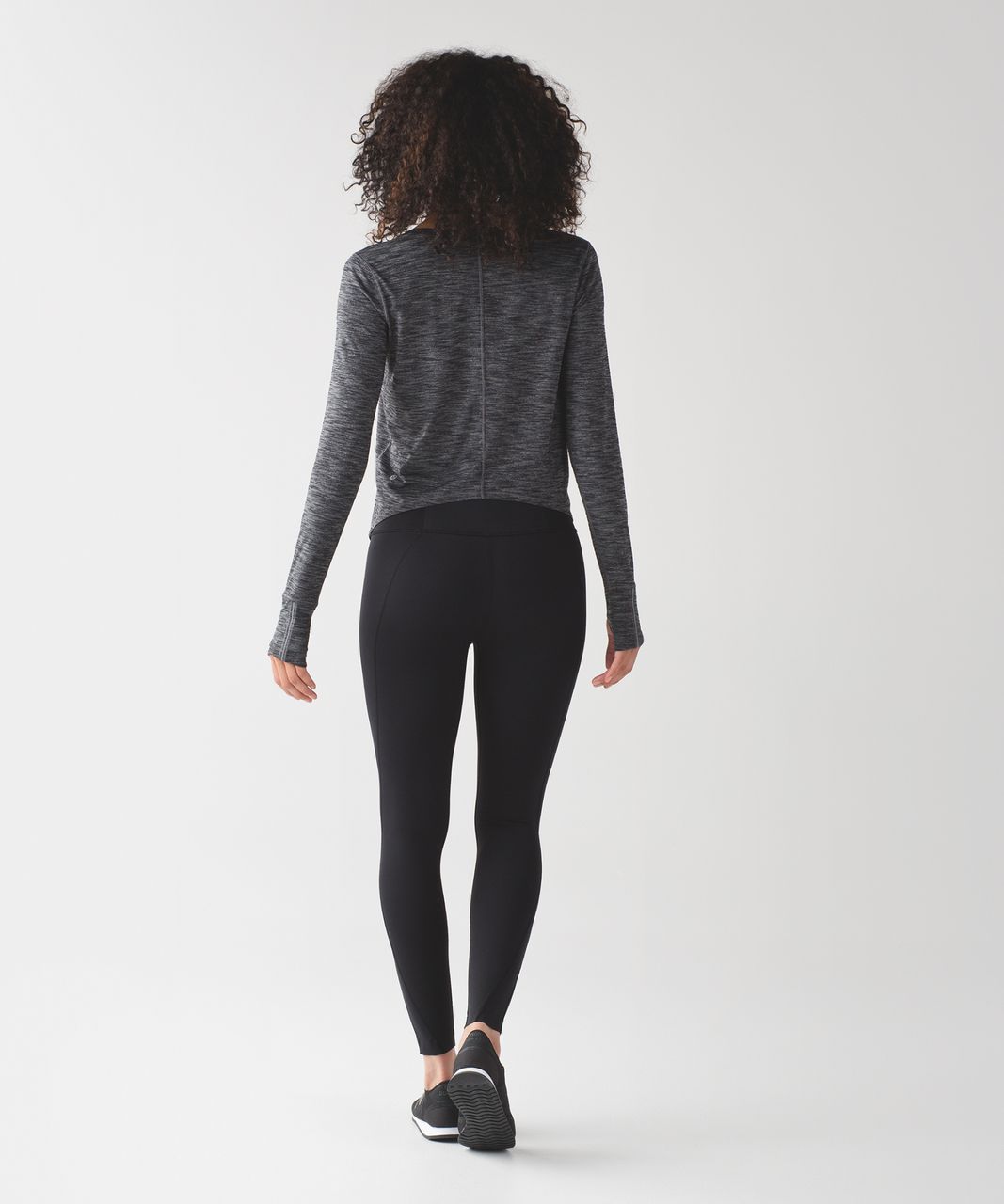 Lululemon On The Run Long Sleeve - Heathered Black - lulu fanatics