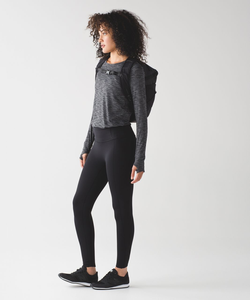 Lululemon On The Run Long Sleeve - Heathered Black