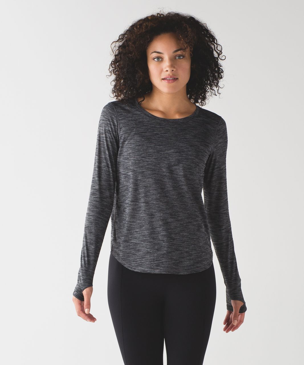 Lululemon On The Run Long Sleeve - Heathered Black