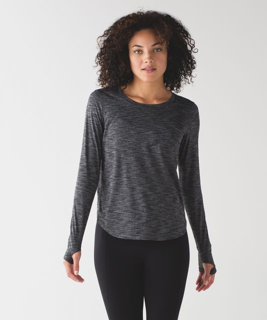 Lululemon On The Run Long Sleeve - Heathered Sapphire Blue - lulu fanatics