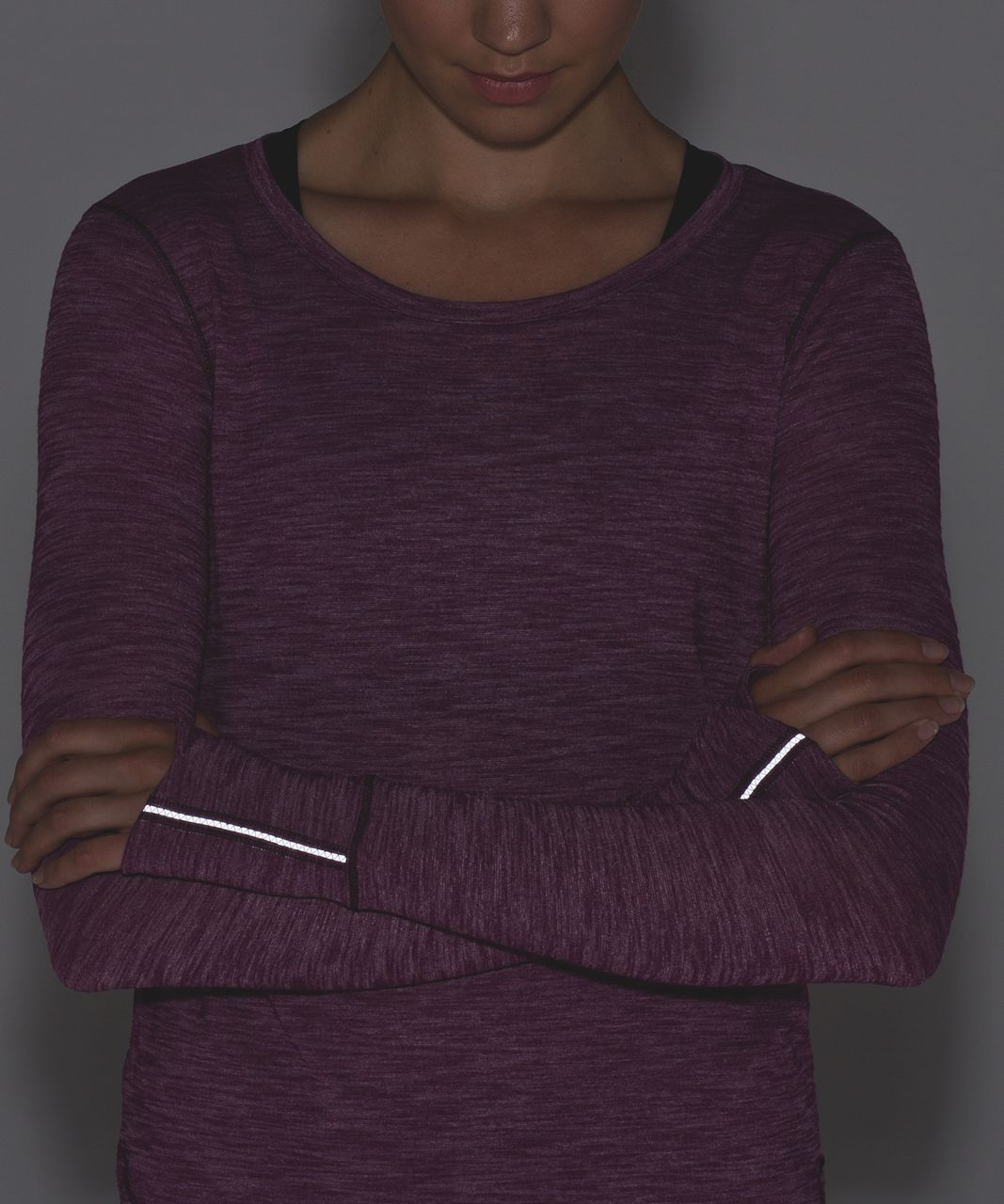 Lululemon On The Run Long Sleeve - Heathered Chilled Grape