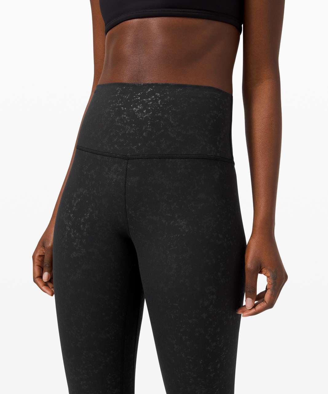 NEW Women Lululemon Align Pant 25 Lattice Work Emboss Black Size 2