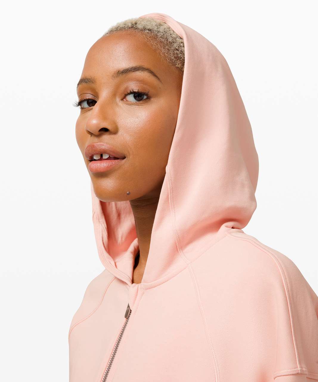 Lululemon Hugged-Waist Cotton Zip Hoodie - Pink Mist