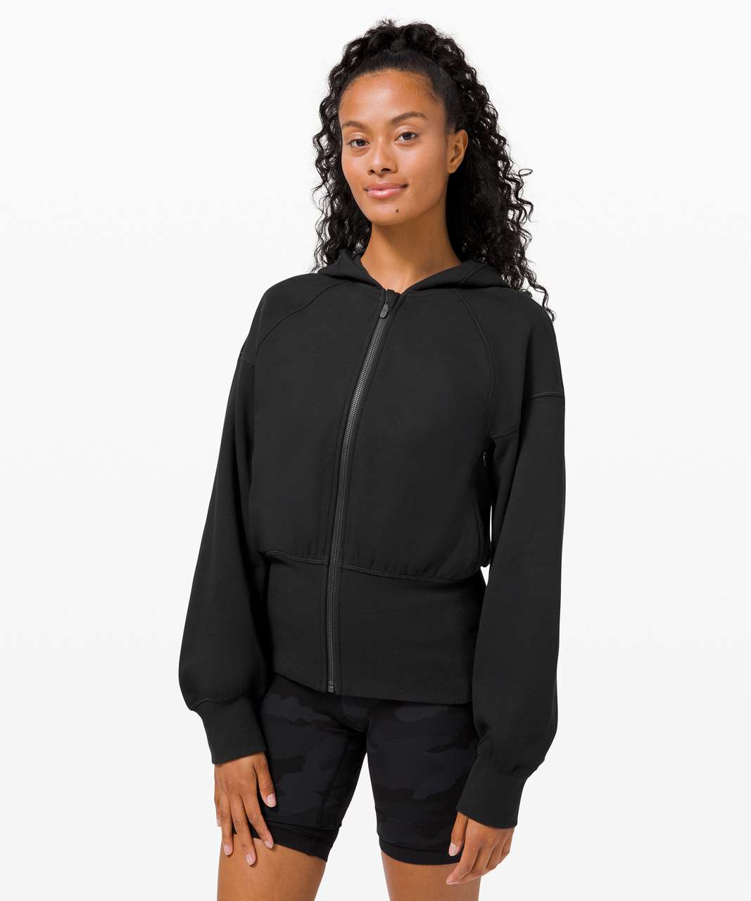 Lululemon Hugged-Waist Cotton Zip Hoodie - Black