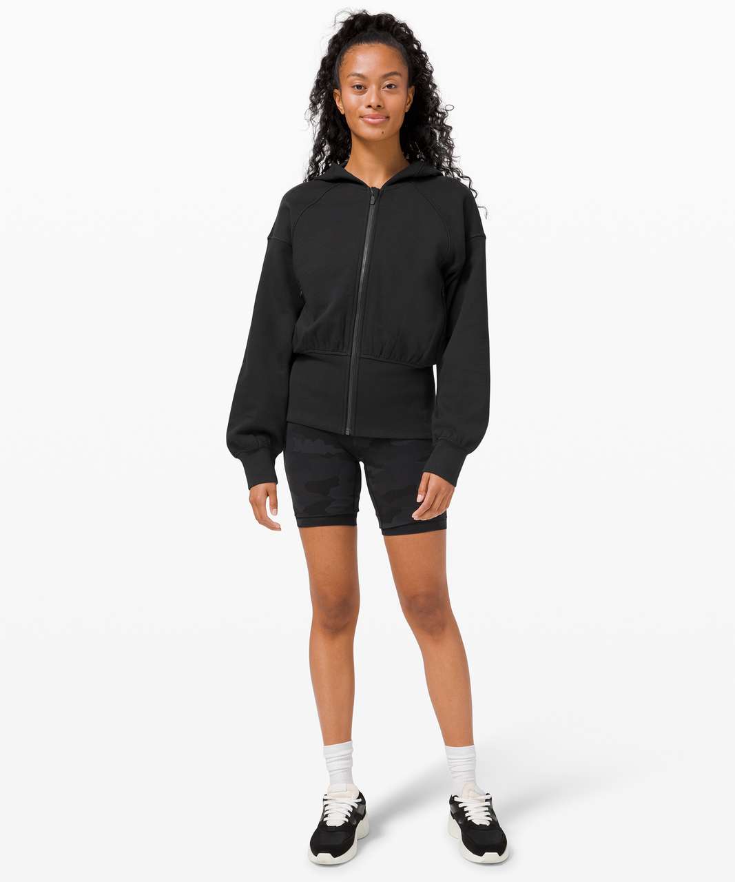 Lululemon Hugged-Waist Cotton Zip Hoodie - Black