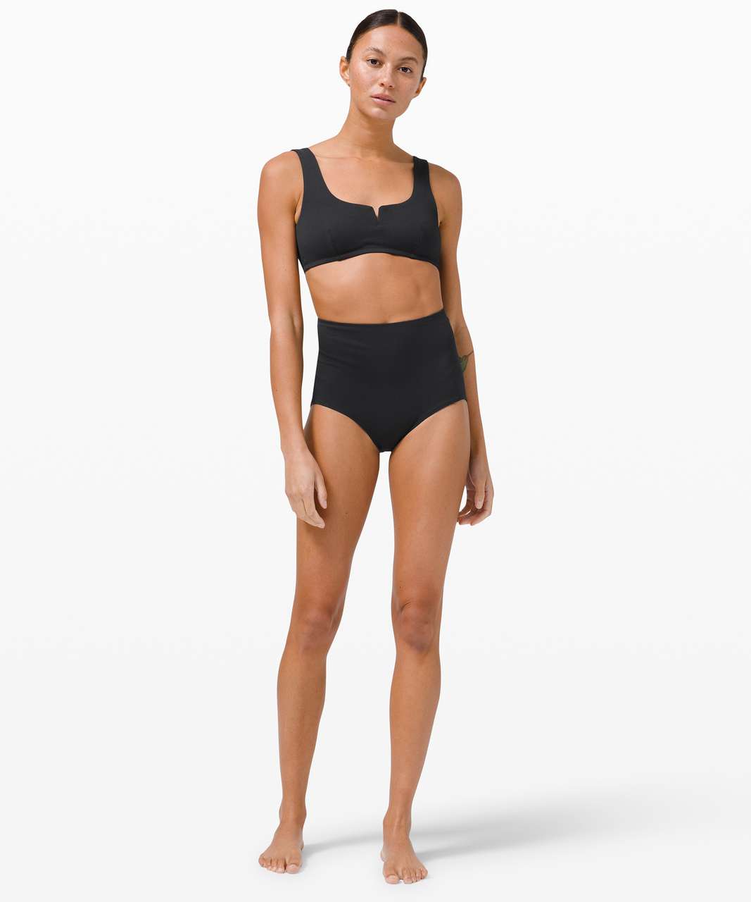 Lululemon Honeycomb Dip Square Swim Top *A/B Cups - Black