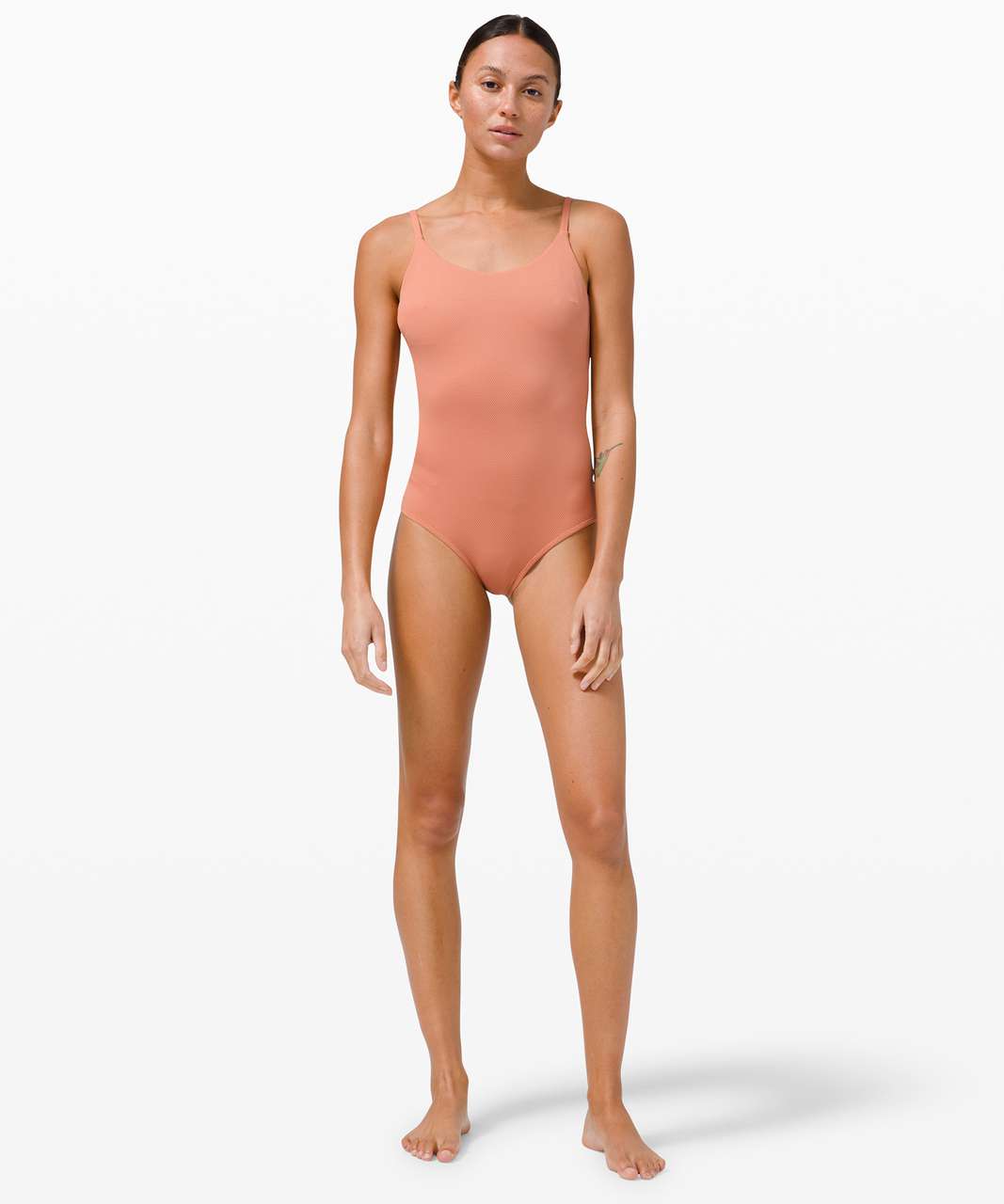 Lululemon Waterside Honeycomb Swim One-Piece*B/C Cups, Medium Coverage - Pink Savannah