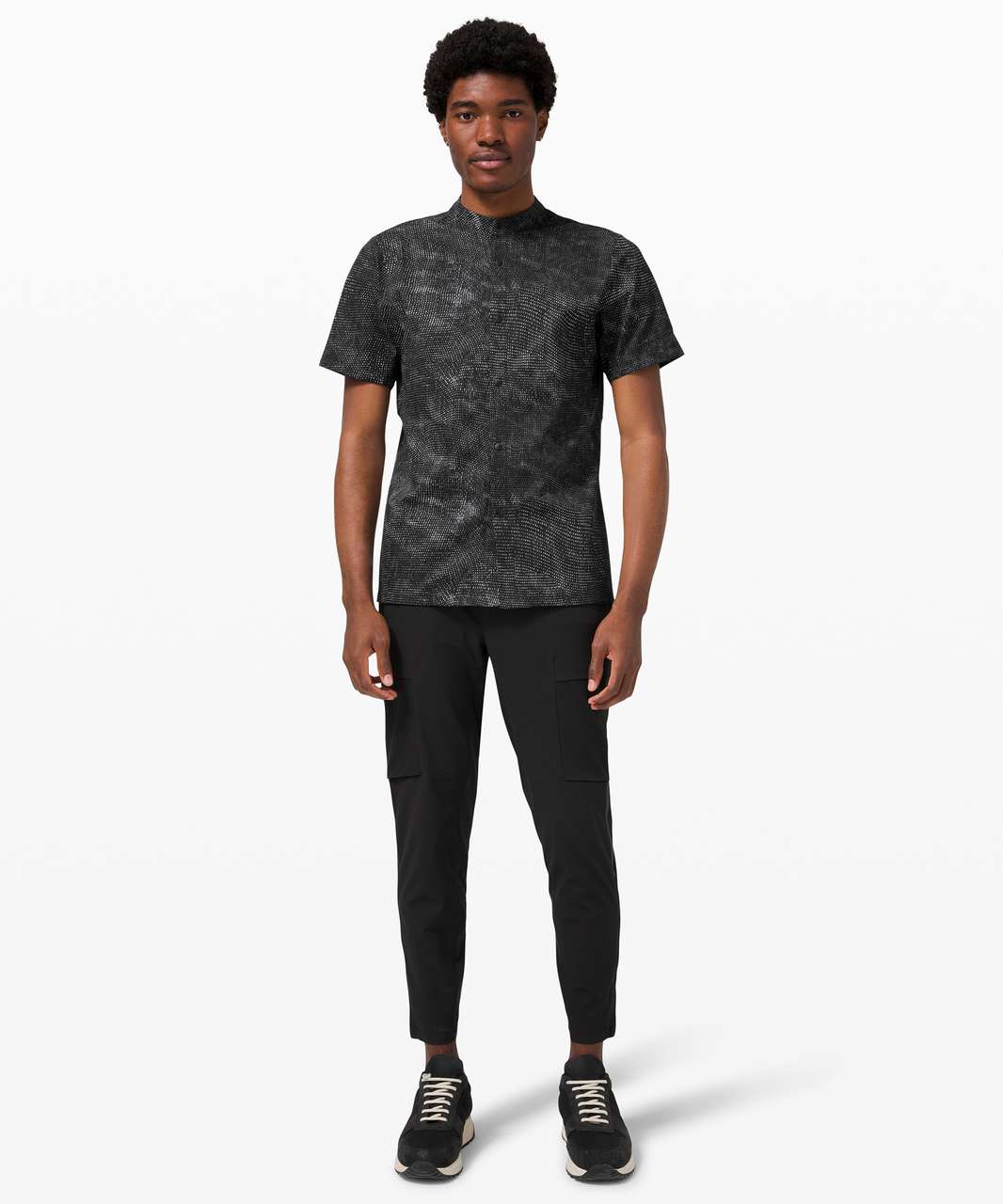 Lululemon Airing Easy Stand Collar Shirt - Digital Drift Black Multi