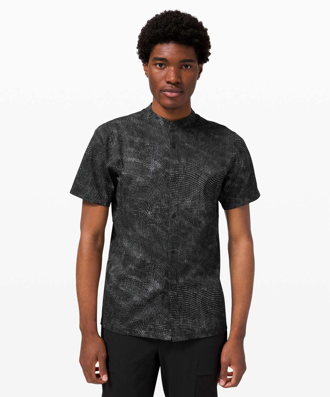 Lululemon Airing Easy Stand Collar Shirt - Digital Drift Black Multi