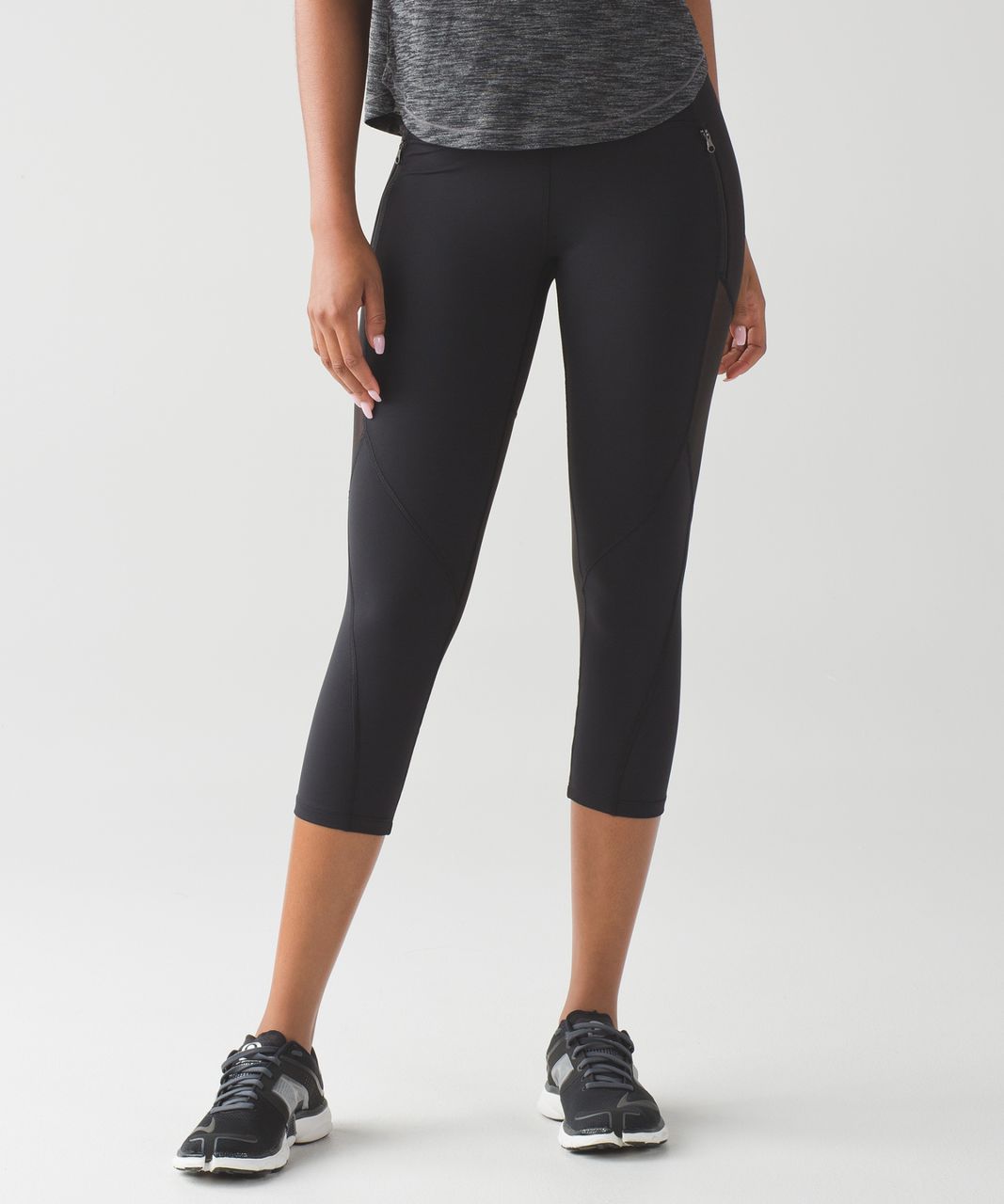 Lululemon Rush Hour Crop Zip Pocket 19 Mesh Stretch Leggings