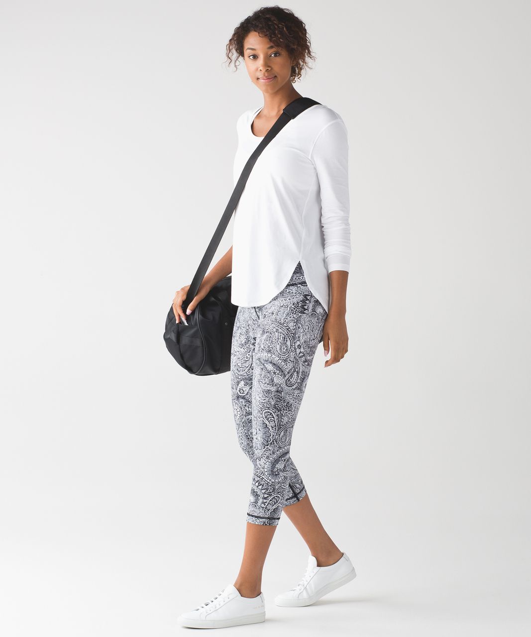 New Lululemon Wunder Under Crop Hi Rise Foli Manifesto White