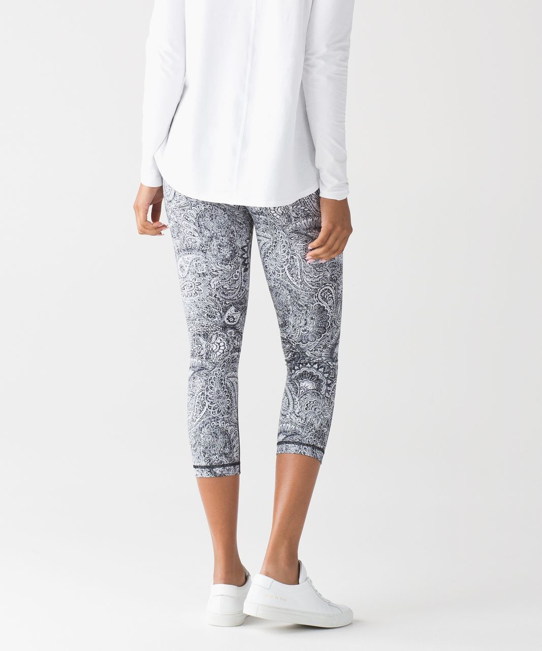 New Lululemon Wunder Under Crop Hi Rise Foli Manifesto White