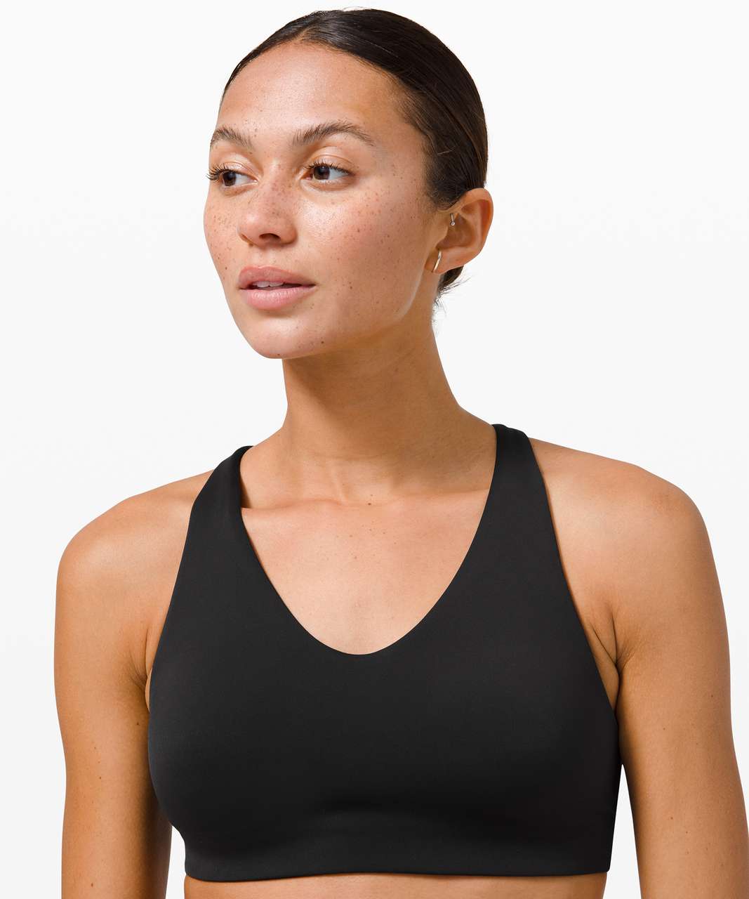 Lululemon In Alignment Straight Strap Bra *Light Support, A/B Cup -  Crescendo Speckle Rhino Grey Black - lulu fanatics