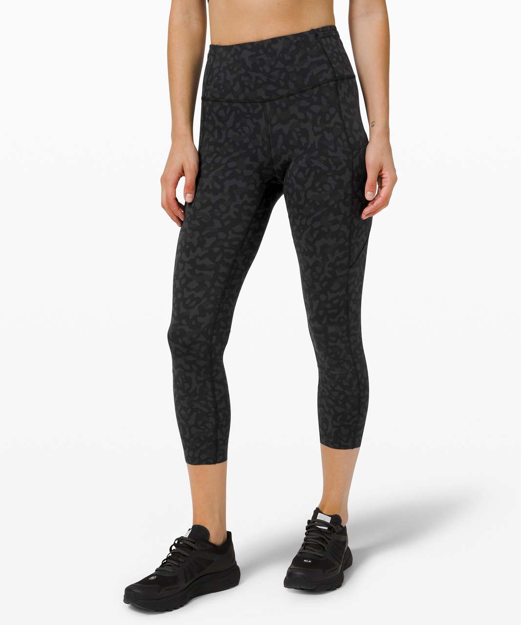 Lululemon Fast and Free High-Rise Crop 23 *Non-Reflective - Formation Camo  Deep Coal Multi - lulu fanatics