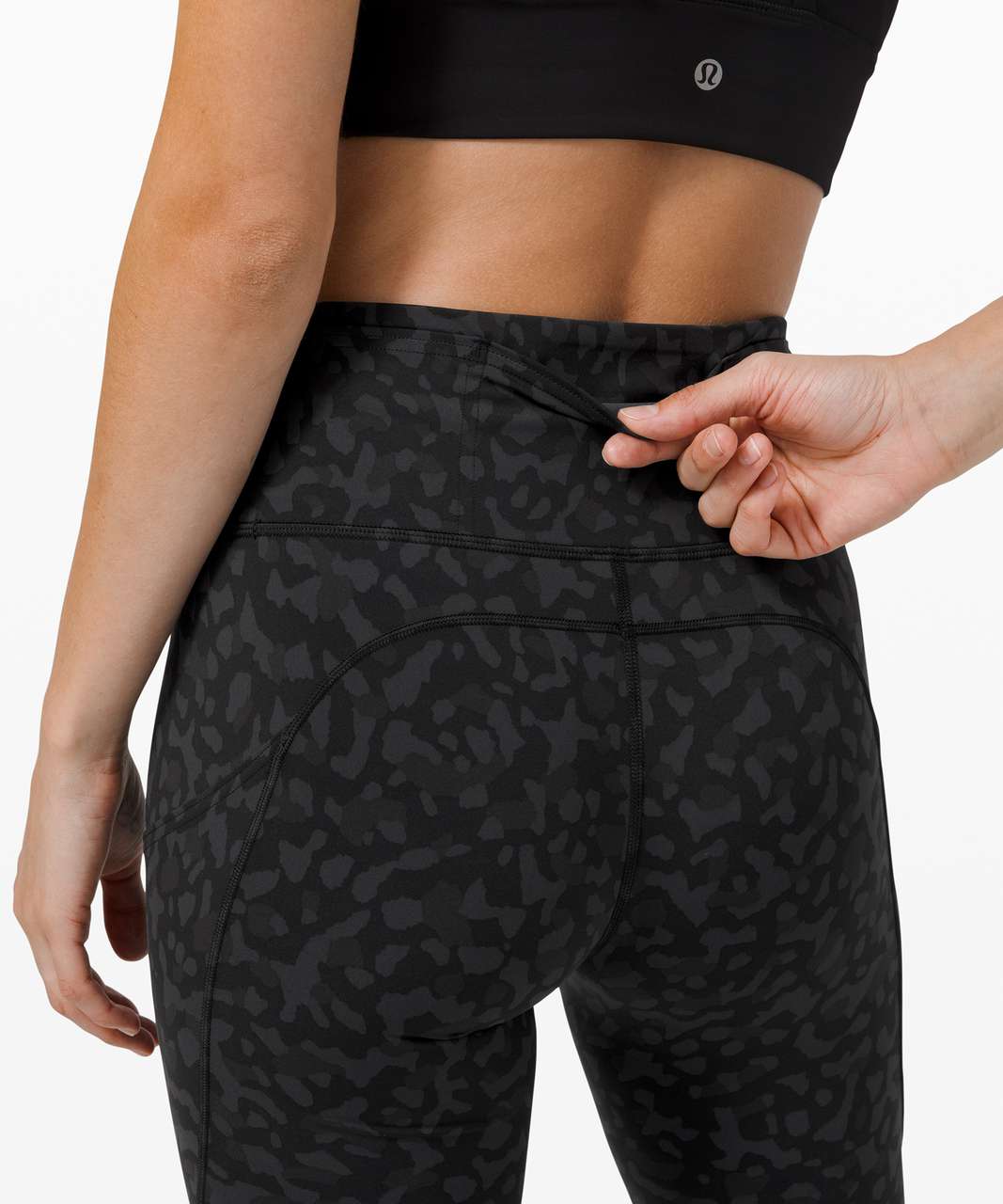 Lululemon Fast and Free High-Rise Crop 23" *Non-Reflective - Formation Camo Deep Coal Multi