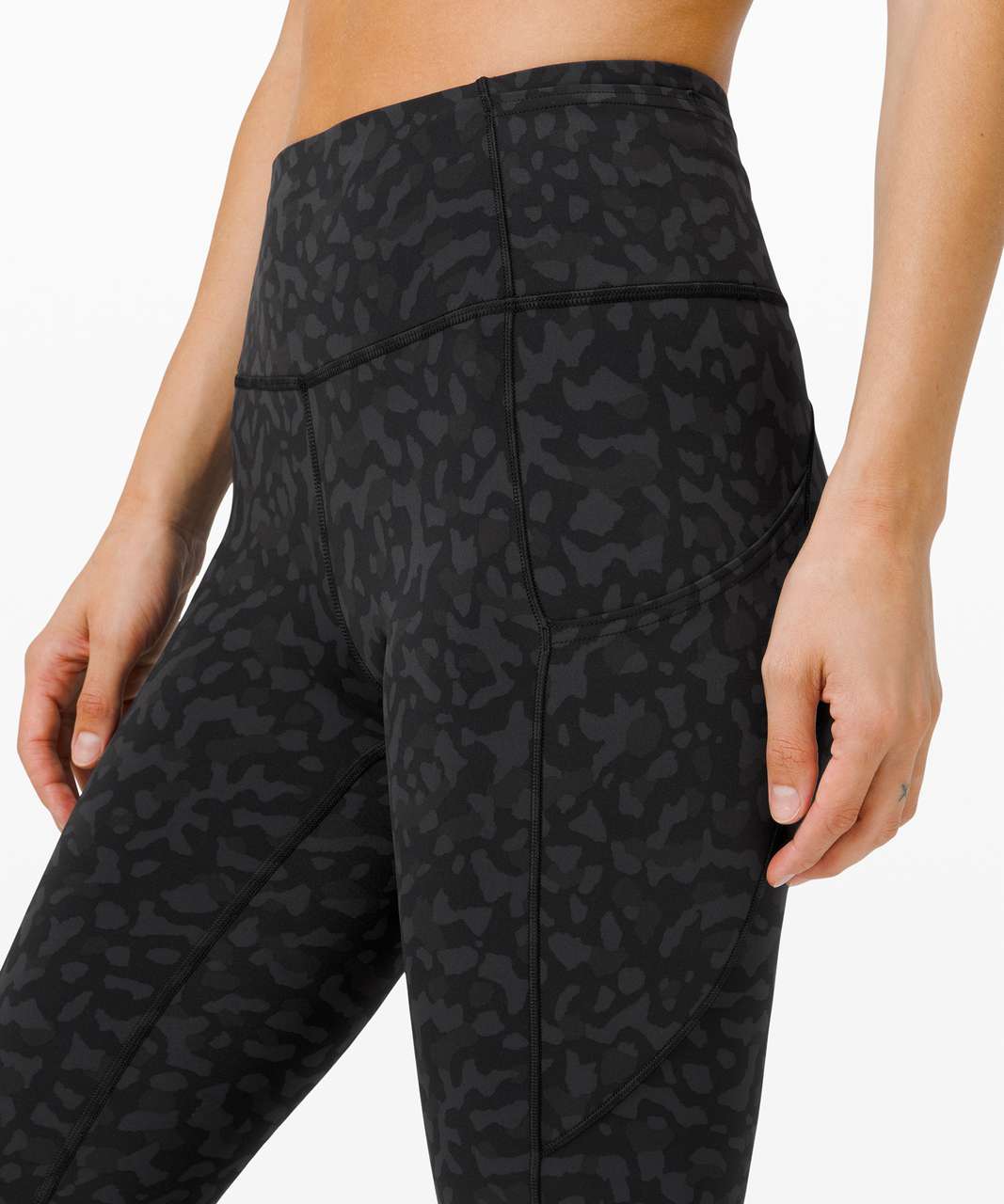 Lululemon Fast and Free High-Rise Crop 23 *Non-Reflective - Formation Camo  Deep Coal Multi - lulu fanatics