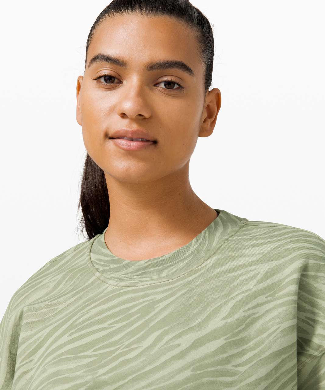 Lululemon Perfectly Oversized Crew - Le Tigre Camo WP Green Fern Multi