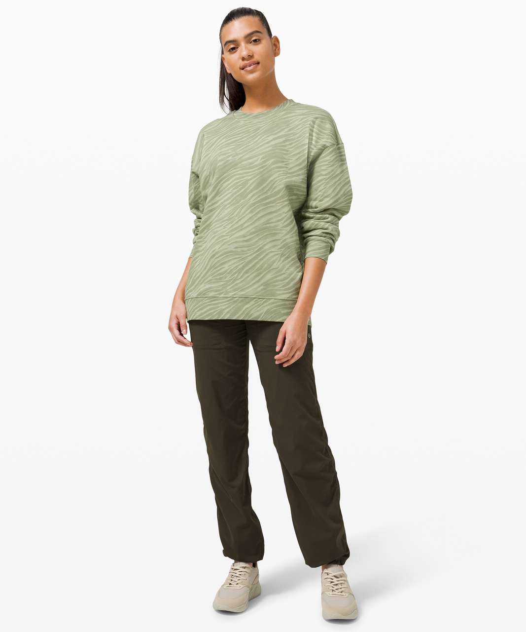 Lululemon Perfectly Oversized Crew - Le Tigre Camo WP Green Fern