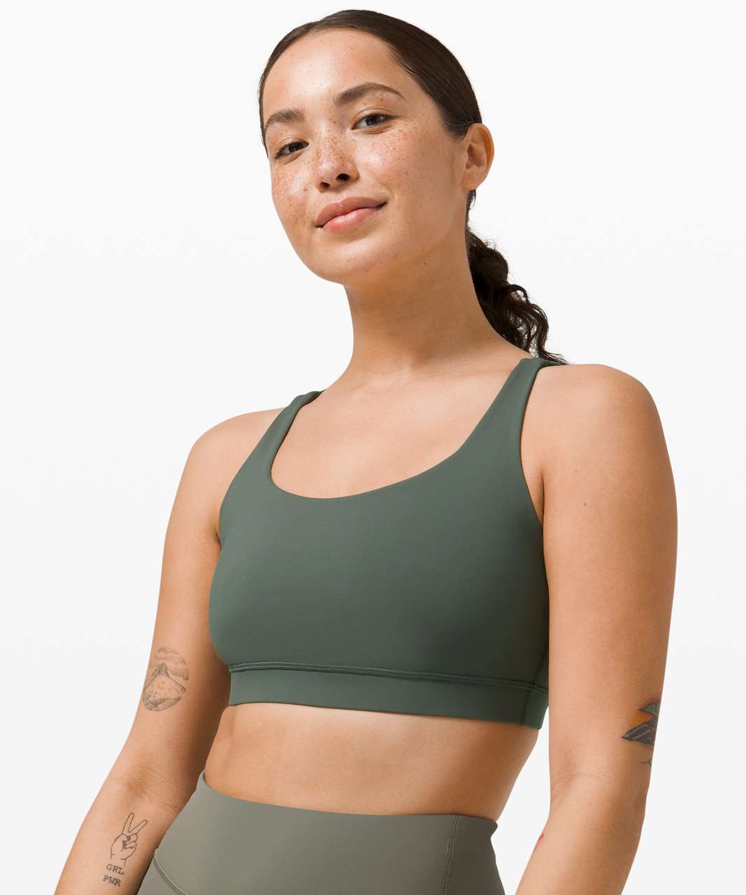 Rainforest Green ( High Support Energy bra & Align 23” ) Vs Smoked