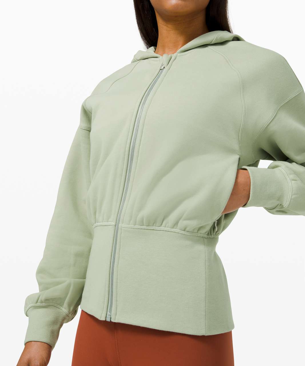 Lululemon Hugged-Waist Cotton Zip Hoodie - Green Fern