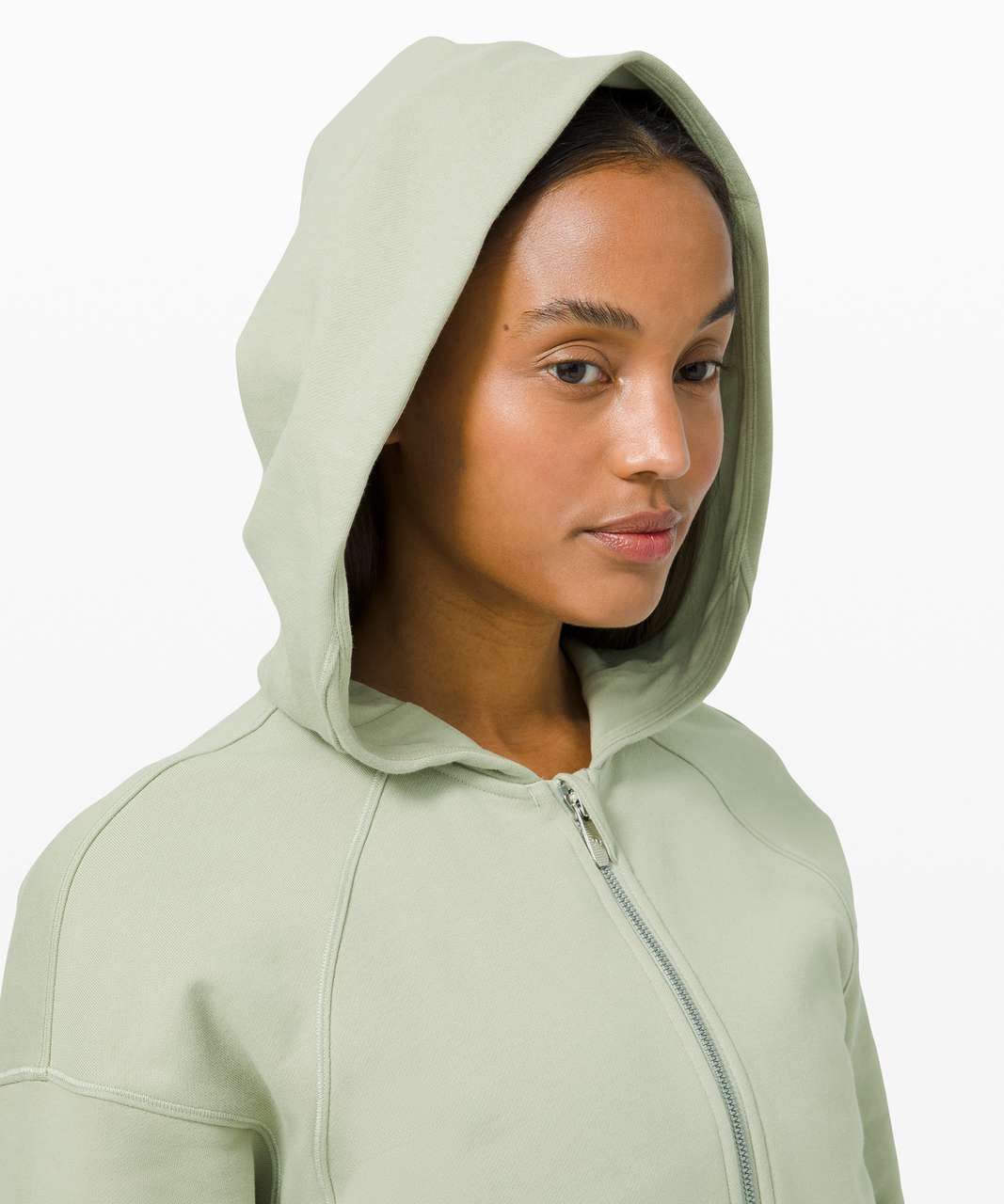 Lululemon Hugged-Waist Cotton Zip Hoodie - Green Fern