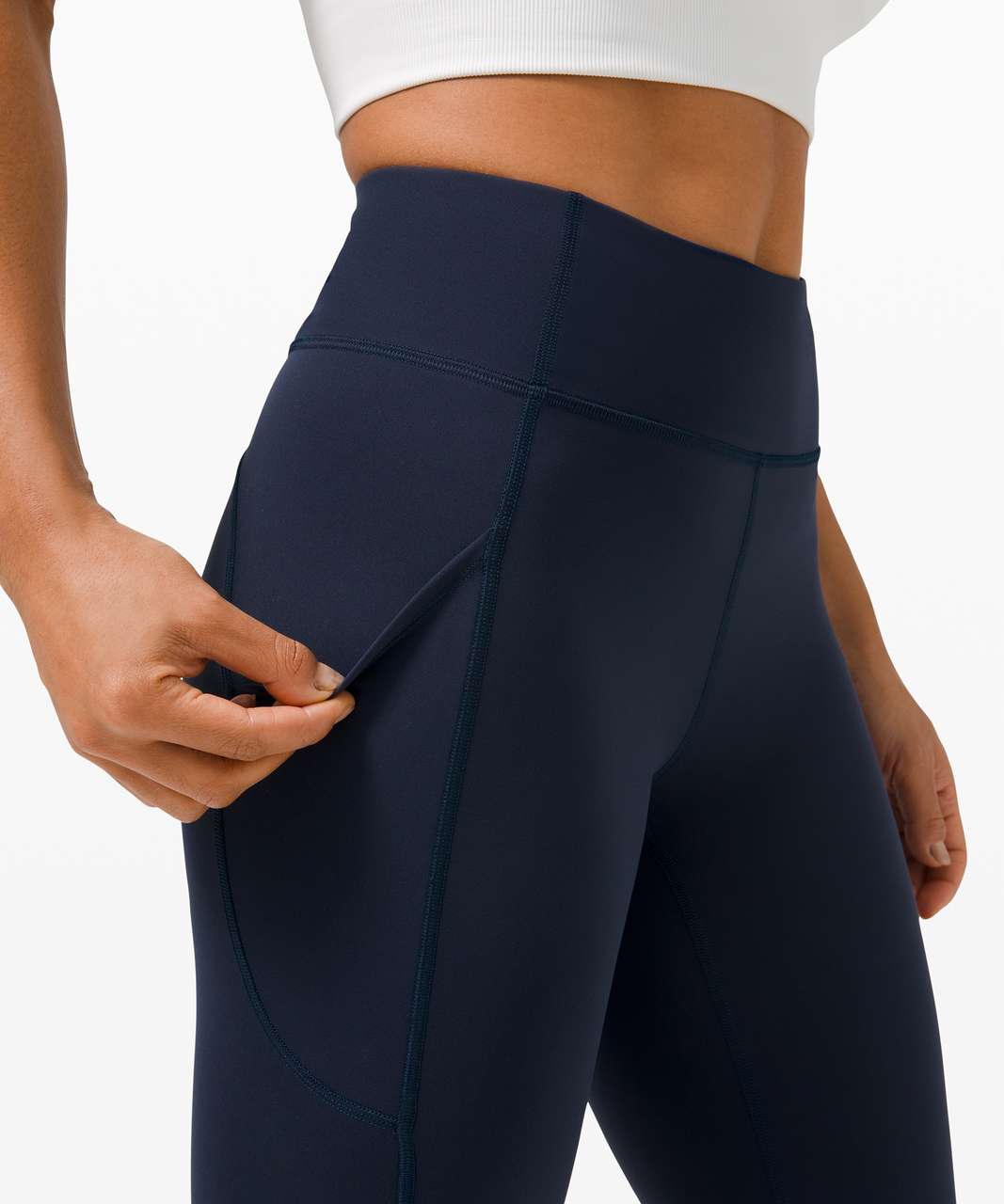 Lululemon Invigorate High-Rise Crop 17 - True Navy - lulu fanatics