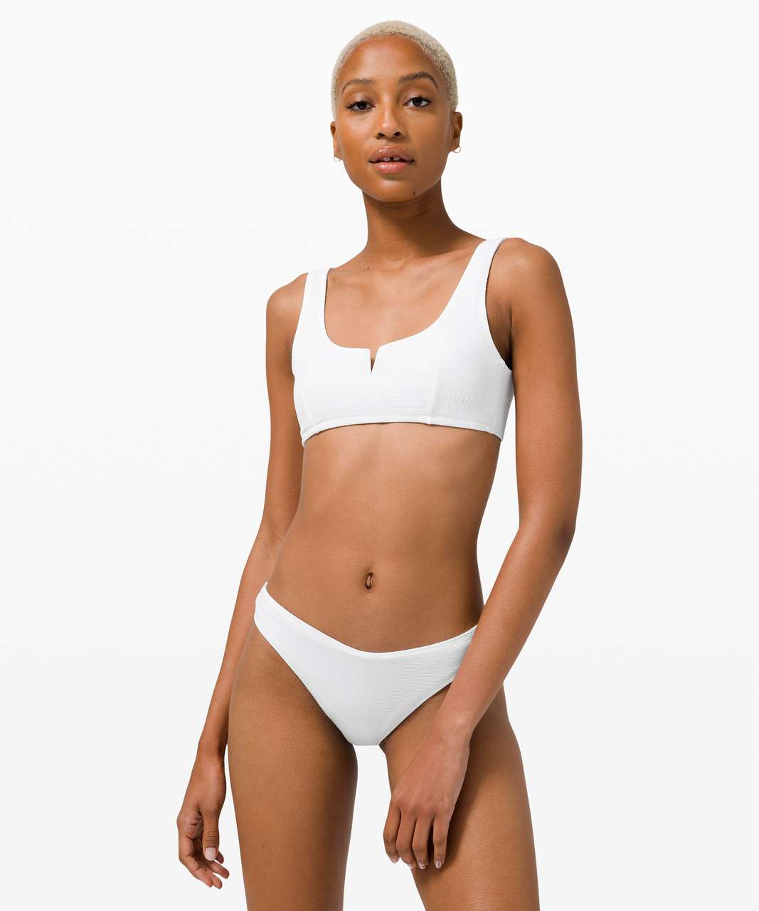 Lululemon Honeycomb Dip Square Swim Top *A/B Cups - White