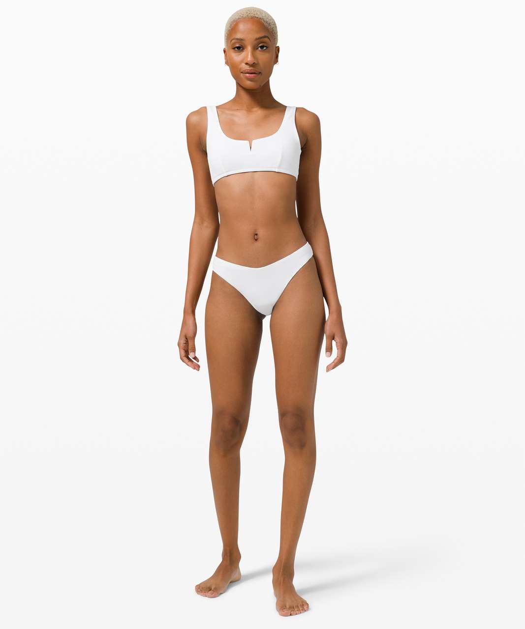 Lululemon Honeycomb Dip Square Swim Top *A/B Cups - White