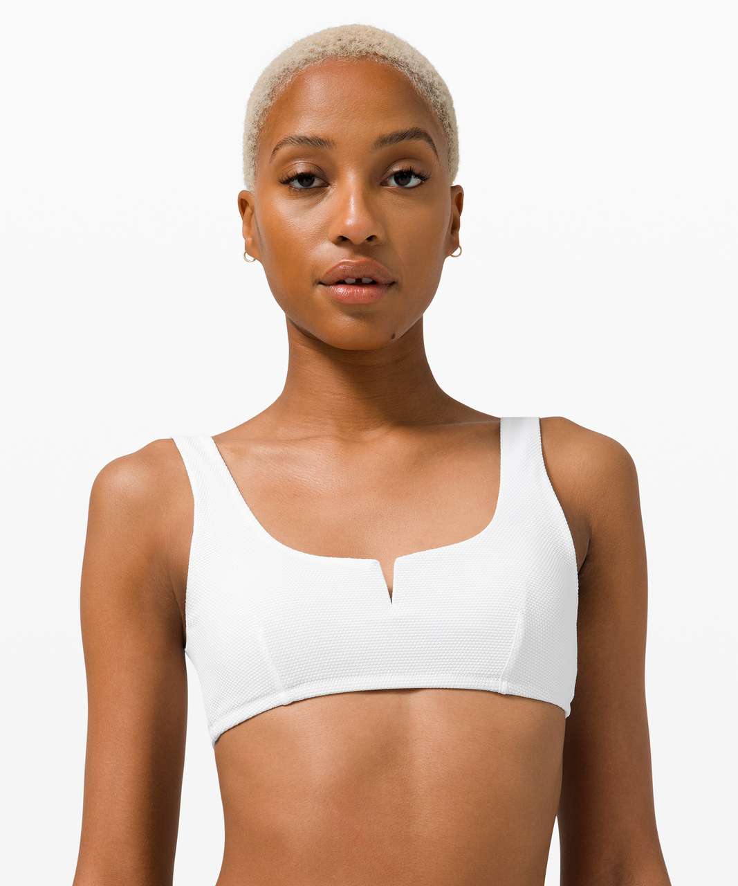 Lululemon Honeycomb Dip Square Swim Top *A/B Cups - White